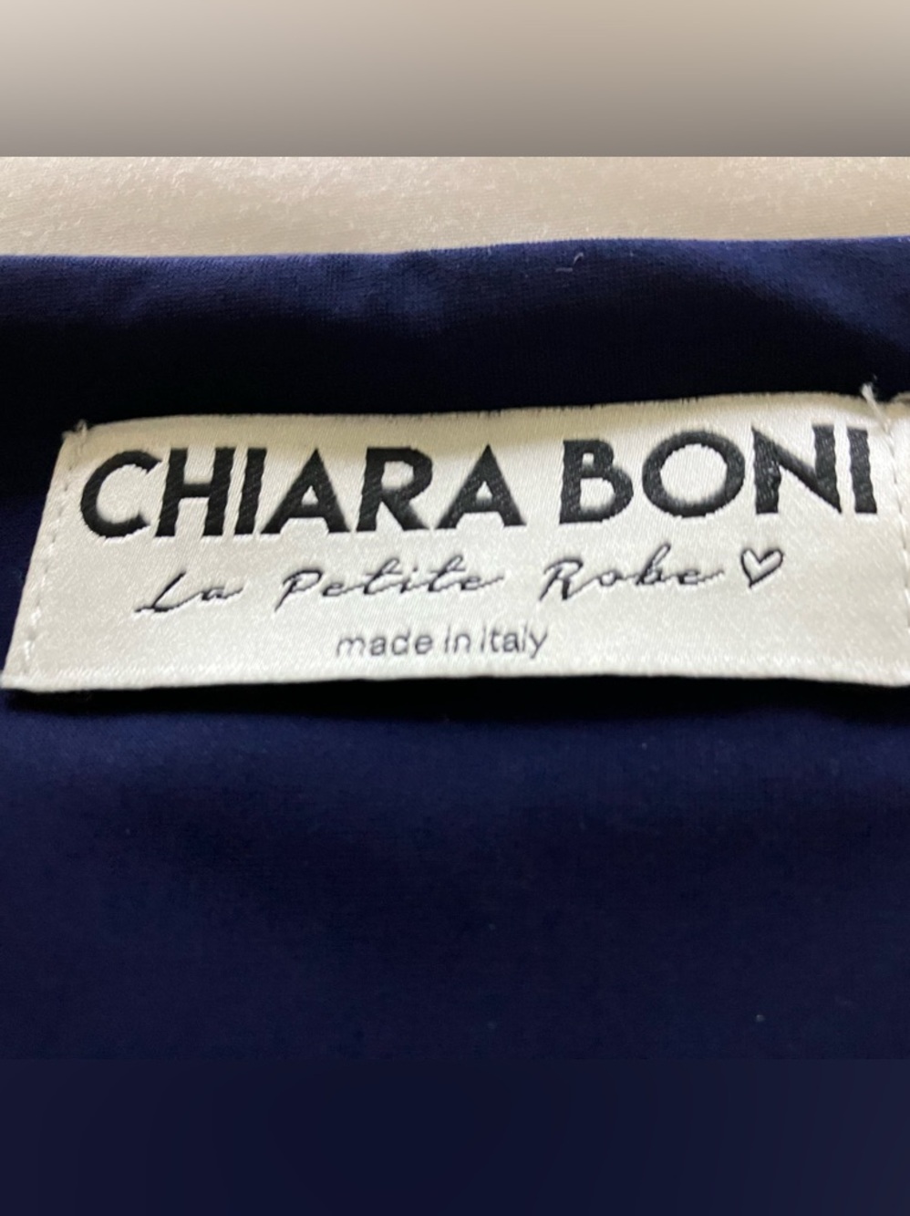 CHIARA BONI La Petite Robe Dress Navy Blue /Pink Bell Sleeve Italy 42 US 10 - Picture 6 of 8